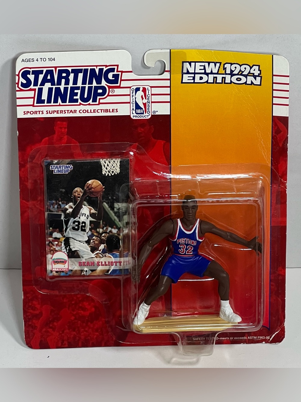 Starting Lineup 1994 Edition Sean Elliott Detroit Pistons #32 Figure